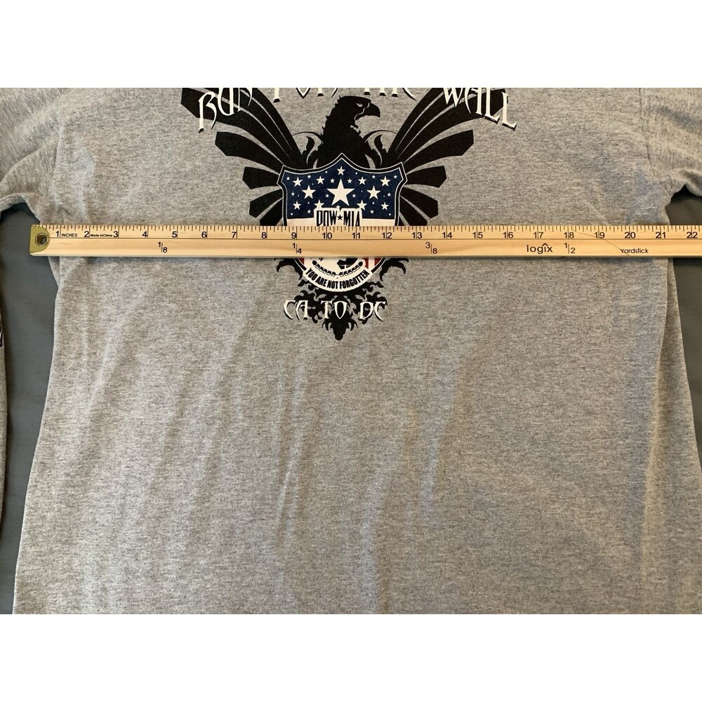 RFTW Run for the Wall CA to DC POW MIA XL Long Sleeve  T-Shirt Biker‎ Military - Picture 4 of 9